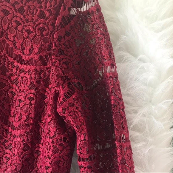 RN Studio Formal Lace Burgundy Dress - Picture 3 of 7